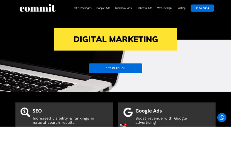 Screenshot of the CommIT Consultants website