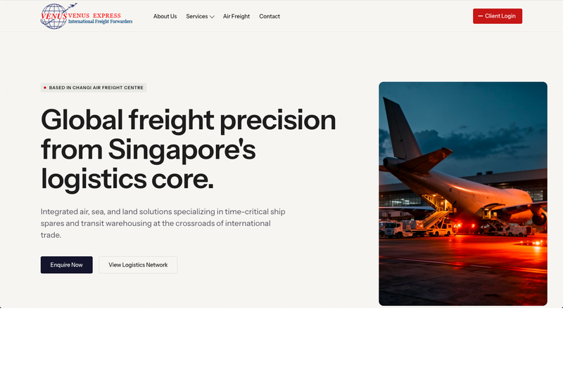 Screenshot of the Venus Express — Redesign Concept A website