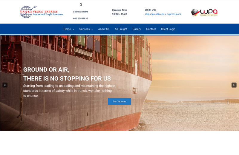 Screenshot of the Venus Express — Redesign Concept B website